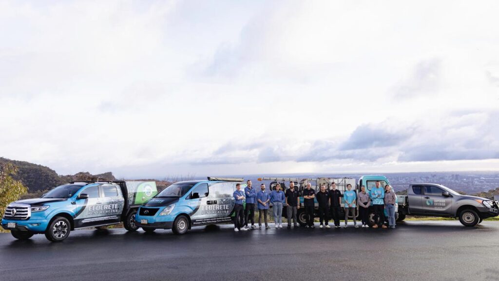Concrete resurfacing and epoxy flooring services showcased on a stylish patio.