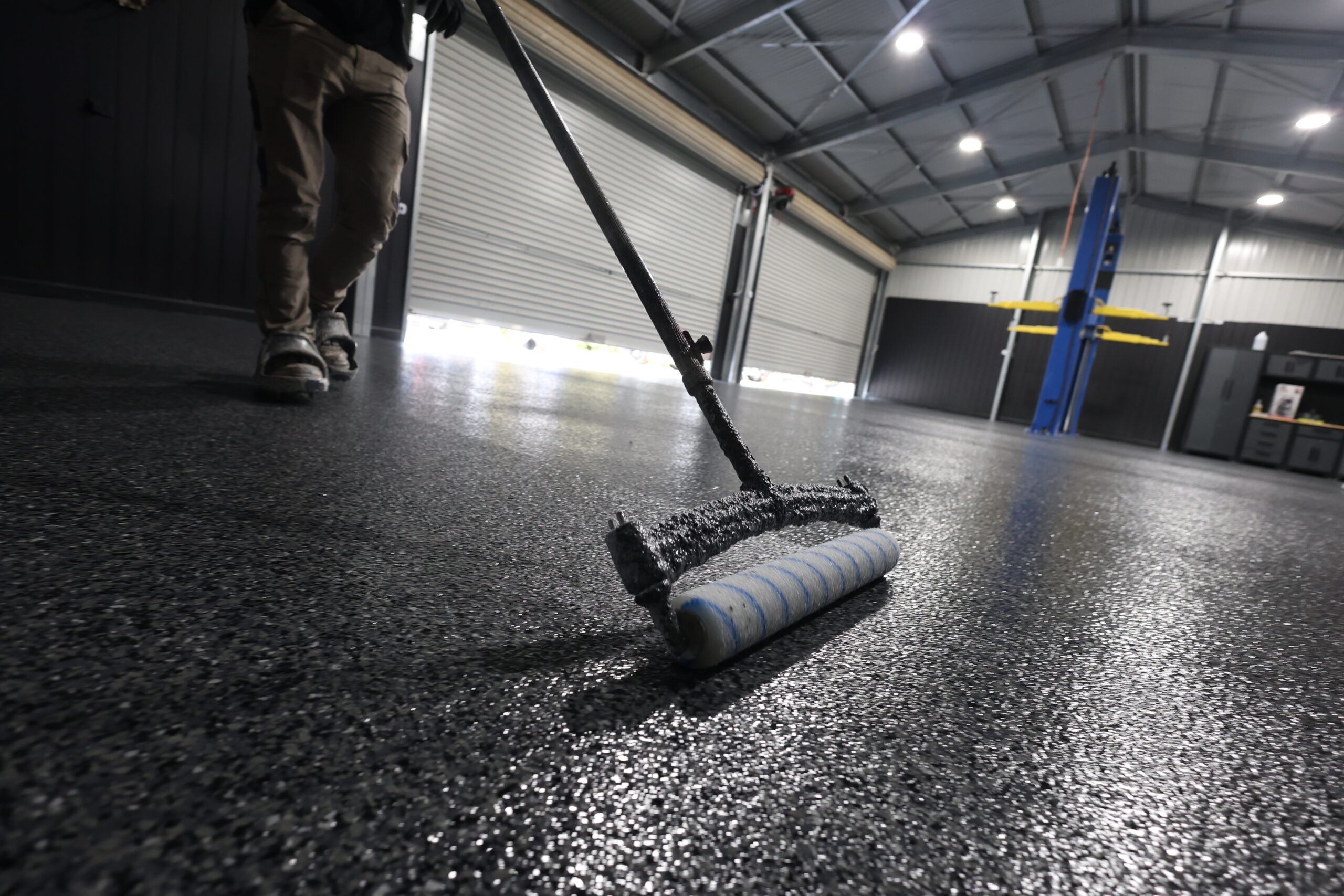 Epoxy flooring application in Adelaide