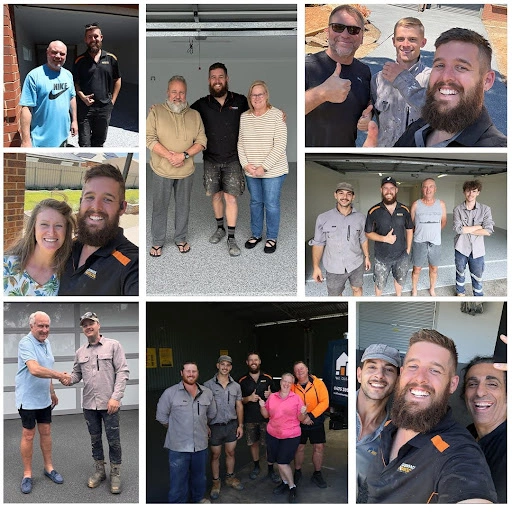 Surface Rescue team with happy Adelaide clients after epoxy and concrete resurfacing projects