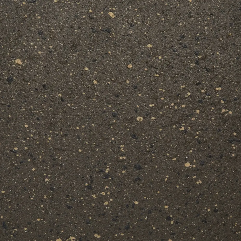 Scoria coating colour sample in dark brown-black with gold and cream flecks